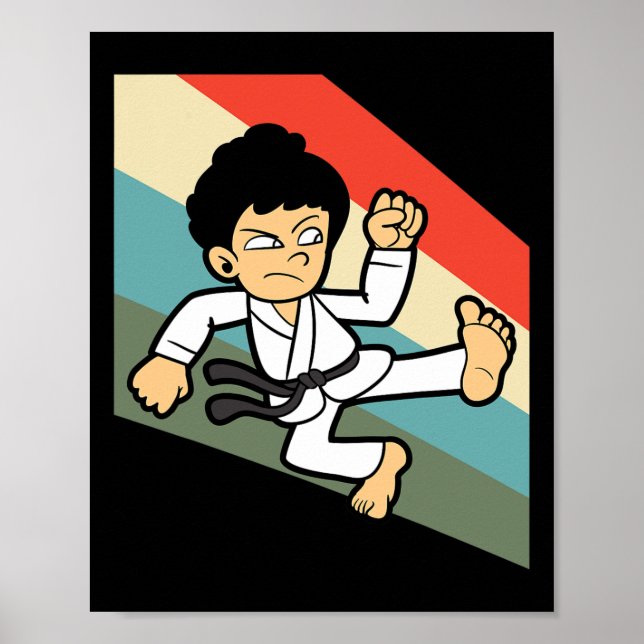 Karate Judo Jujutsu Taekwondo Kickboxning Kickboxa Poster (Framsidan)