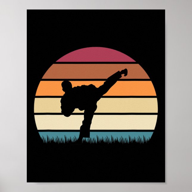 Karate Jujitsu Martial Arts Retro Boys Manar Poster (Framsidan)