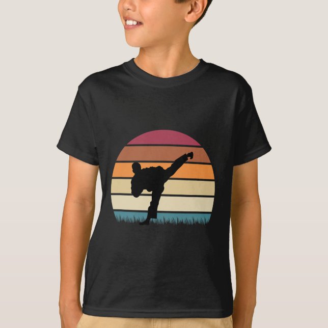 Karate Jujitsu Martial Arts Retro Boys Manar T Shirt (Framsida)