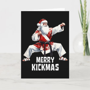 Karate Jultomten jul Merry Kickmas Martial Kort