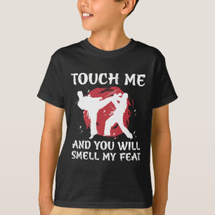Karate kämpande pojke ungdom män japansk kampsport t shirt