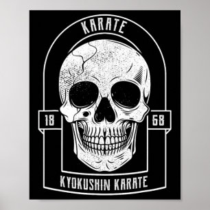Karate kämpande skelett Japan kampsport Poster