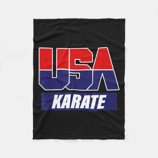 Karate kampsport 2021 USA Lag Fleecefilt (Framsidan)