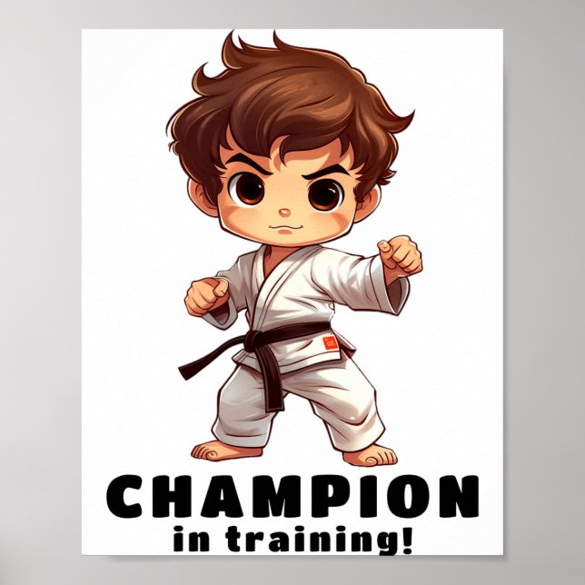 Karate kampsport T-shirt  Poster (Framsidan)