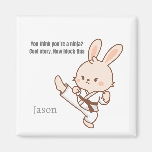 Karate Kanin Magnet  (Framsidan)