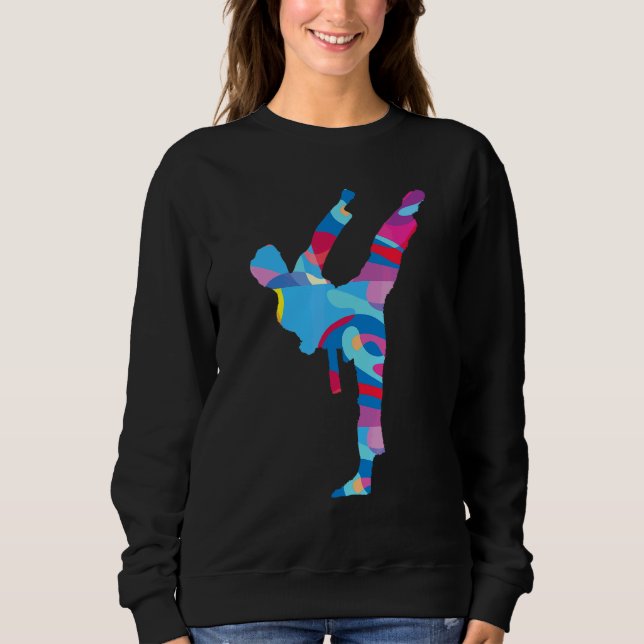 Karate Karate Färgrik Grafik T Shirt (Framsida)