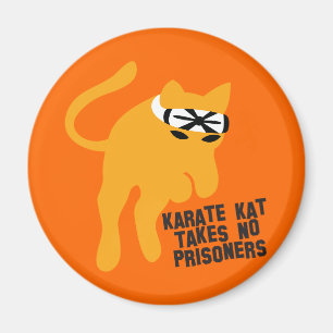 Karate KAT (katt) tar inga fång Magnet