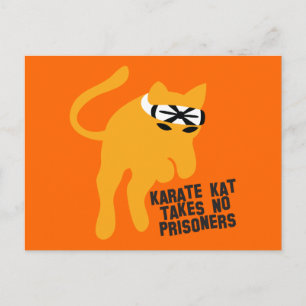 Karate KAT (katt) tar inga fång Vykort