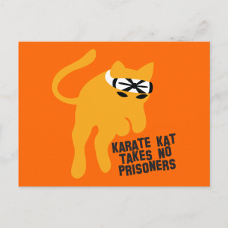 Karate KAT (katt) tar inga fång Vykort