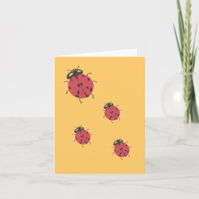 Karate Kat ladybug blank notecard Kort (Framsida)