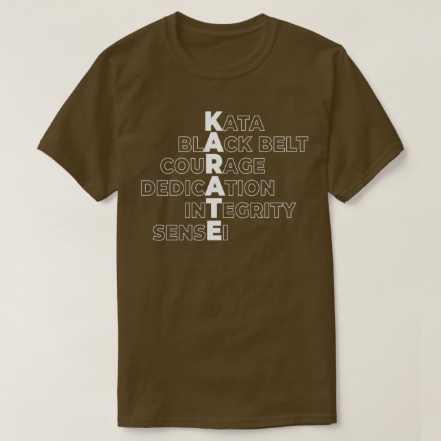 Karate Kata Black Bälte Dedication Courage Sensei  T Shirt (Design framsida)