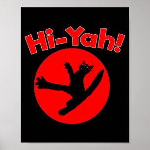 Karate Kiai Ninja Katt Kampkonst Poster