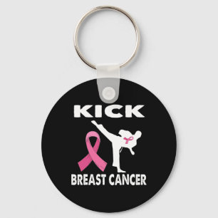 Karate Kick Breast Cancer Awareness Rosa 1 Nyckelring