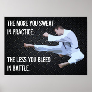 Karate Kick Motivational Life Quote Poster