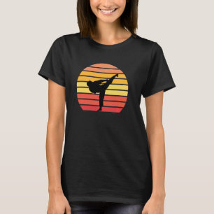 Karate kick sunset fullt shotokan kontakta martial t shirt