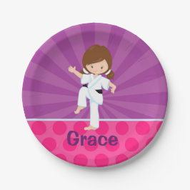 Karate Kid Girl Lila Rays Papper Plate 7 inch