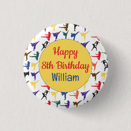 Karate Kid Martial Arts Modern Coola Grattis på fö Knapp