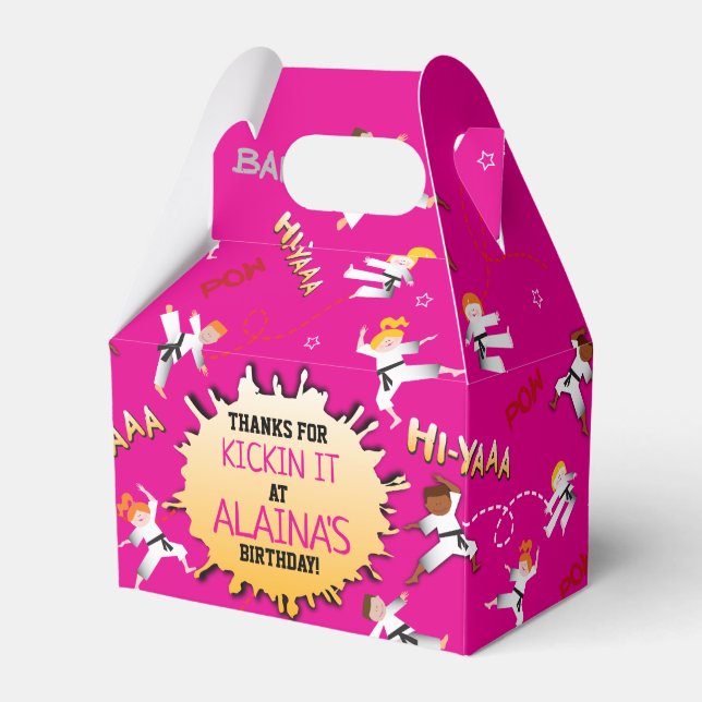 Karate Kids Children-Födelsedagsfesten Favoritruta Presentaskar (Framsidan Sidan)