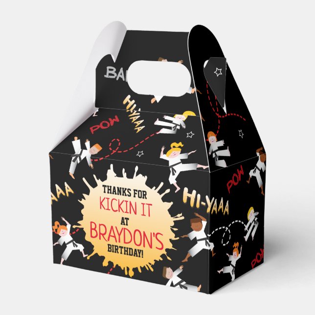 Karate Kids Children-Födelsedagsfesten Favoritruta Presentaskar (Framsidan Sidan)