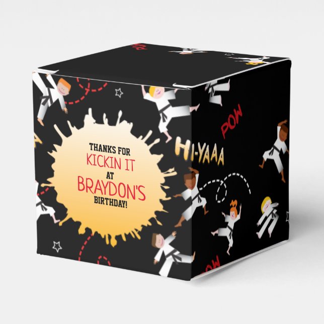 Karate Kids Children-Födelsedagsfesten Favoritruta Presentaskar (Framsidan Sidan)