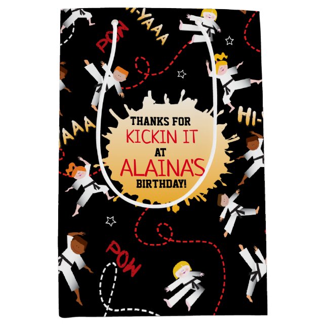 Karate Kids Taekwondo Children Födelsedagsfest Gif (Framsidan)