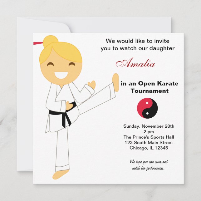 Karate Kids Tournament Inbjudningar (Framsida)