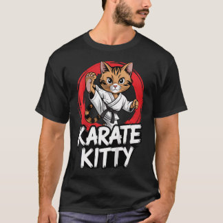 Karate Kitty Rolig Kattstrid Sport Kampsport T Shirt