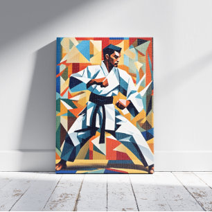 Karate Kubism Canvastryck