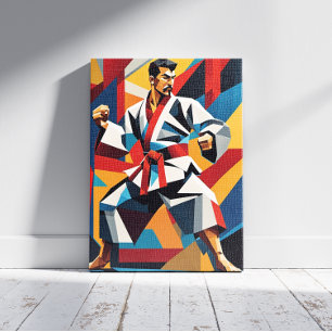 Karate Kubism Canvastryck