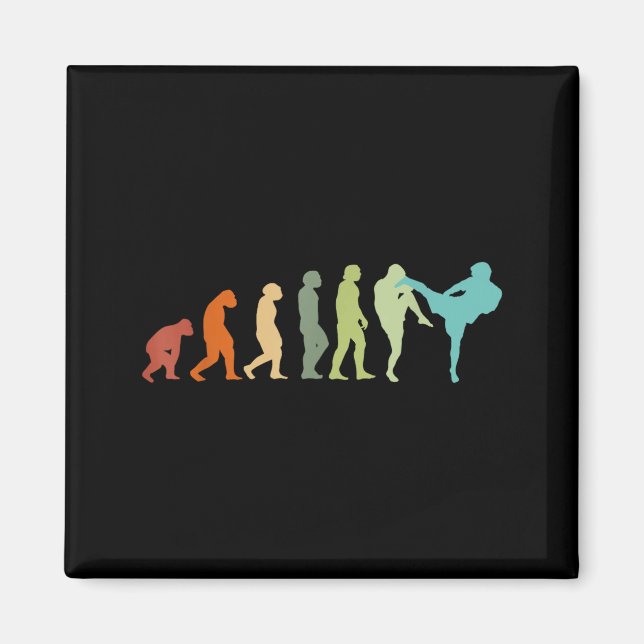 Karate Kung-Fu Evolution Kickboxer Muay Thai MMA Magnet (Framsidan)
