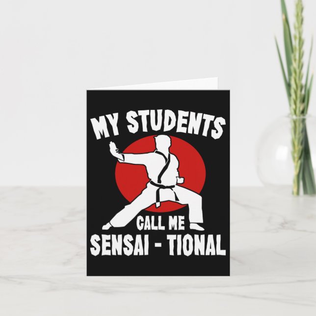 Karate Kung fu Sensai Gift I Martial Arts Fighter Kort (Framsida)