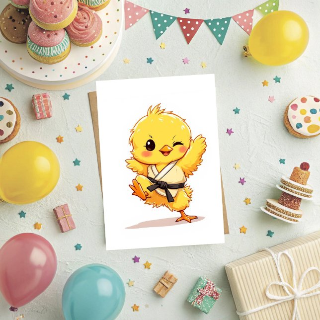 Karate Kyckling Julkort Kort (Karate Chick Greeting Card)