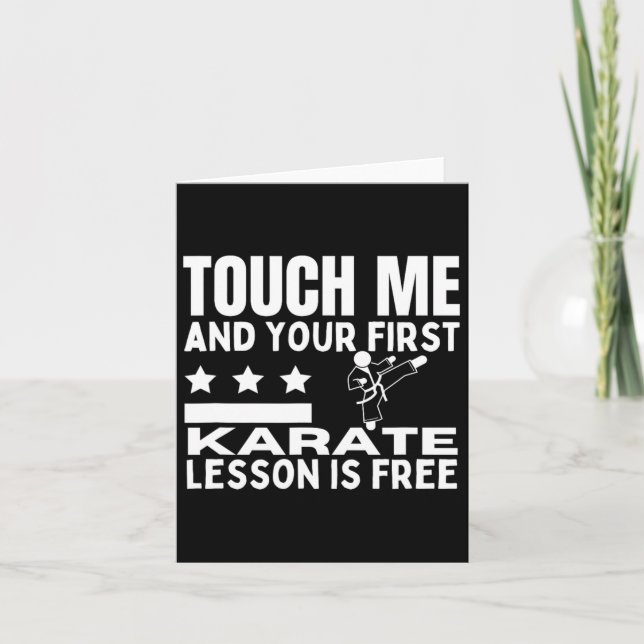 Karate Lesson for Free Coach Funny Karateka Kort (Framsida)