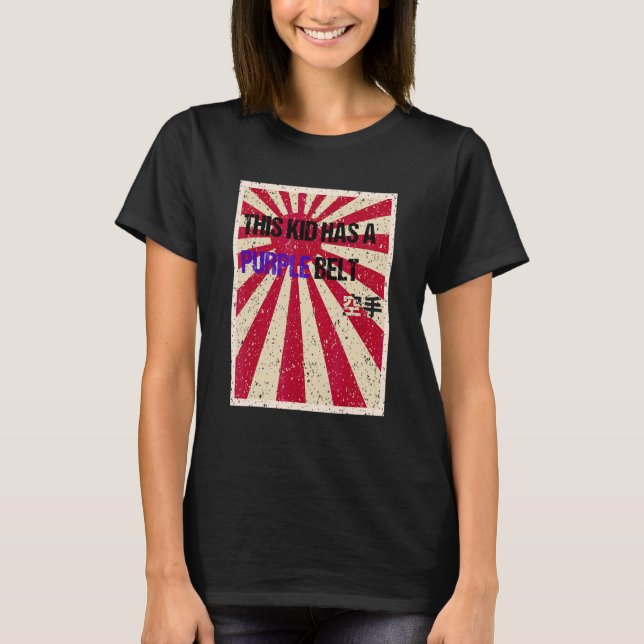 Karate Lila Bälte Youth T Shirt (Framsida)