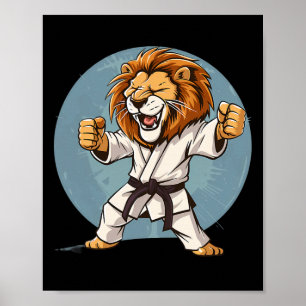 Karate Lion Kickboxning Taekwondo Jiu-jitsu Mma Ma Poster