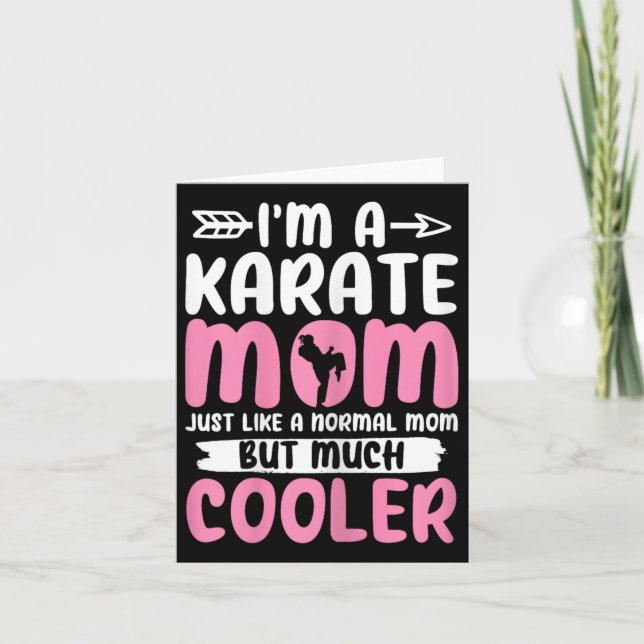Karate Mamma Funny Karate Martial Arts Black Bälte Kort (Framsida)