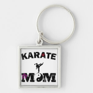 Karate MAMMA Fyrkantig Silverfärgad Nyckelring
