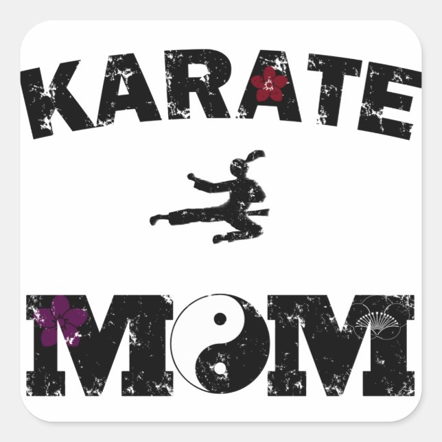 Karate MAMMA Fyrkantigt Klistermärke (Framsida)