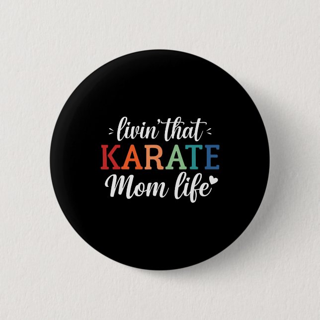 Karate Mamma Life Retro - Knapp (Framsida)