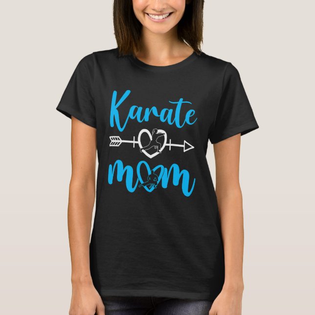 Karate Mamma Martial Son Dotter T Shirt (Framsida)