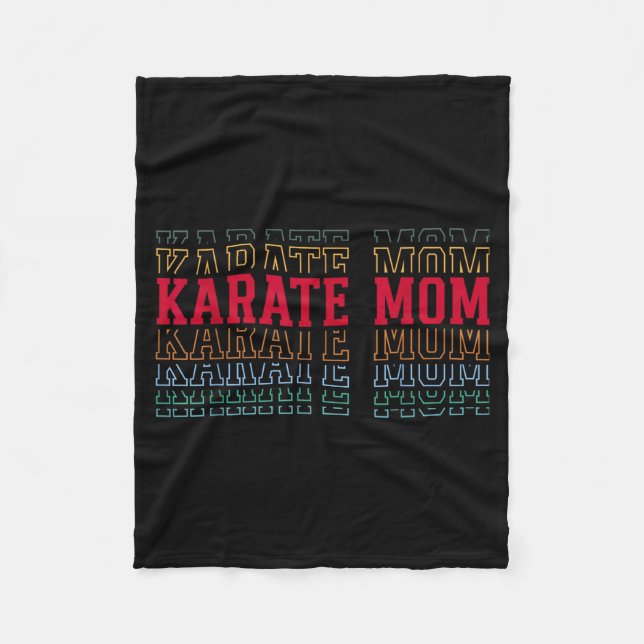 Karate Mamma Rolig Textlagd Mor Mamma Tränare Fleecefilt (Framsidan)
