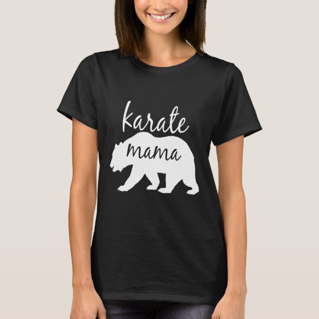 Karate Mamma T Shirt Perfekt Gift for Mamma Women (Framsida)