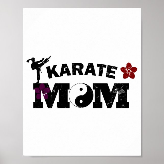 Karate Mamma T Shirt  Poster (Framsidan)