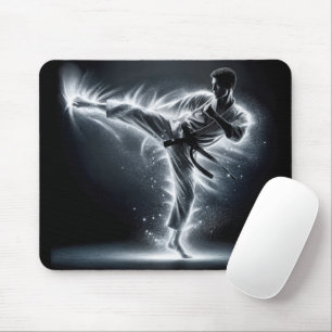 Karate Man med Neon Energy Light Trails Musmatta