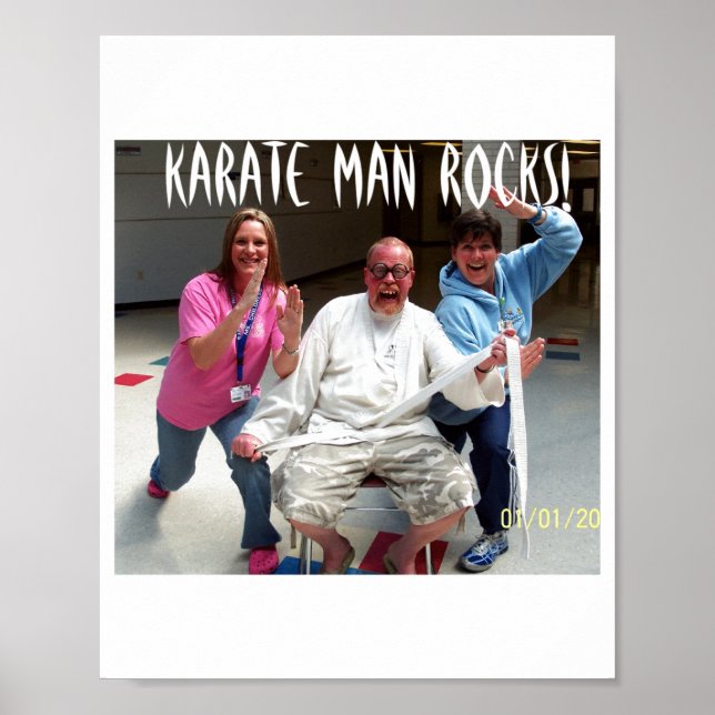 Karate Man Rocks T Shirt  Poster (Framsidan)