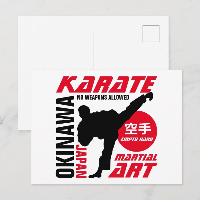 Karate Man Vykort (Fram/baksida)