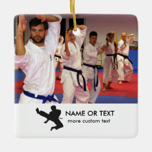 Karate Martial Arts Anpassningsbar Photo, Text Jul Julgransprydnad Keramik