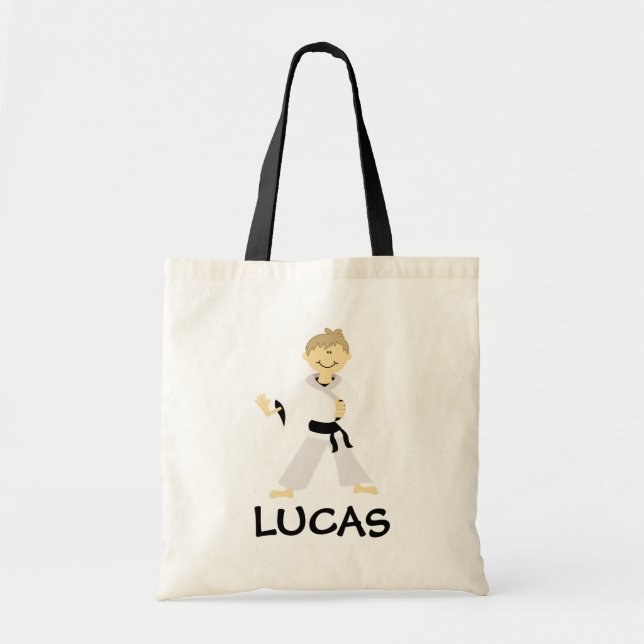 KARATE MARTIAL ARTS BOY Tote / Gym Bag Tygkasse (Framsidan)