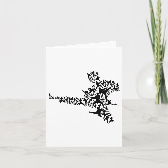 Karate Martial Arts Flies Kick Boxing Kickboxer T Kort (Framsida)