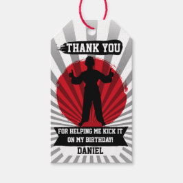 Karate Martial Arts Födelsedagsfest Gift Märkres Presentetikett